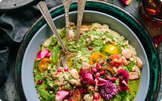 2 bowls with oatmeal and fruit